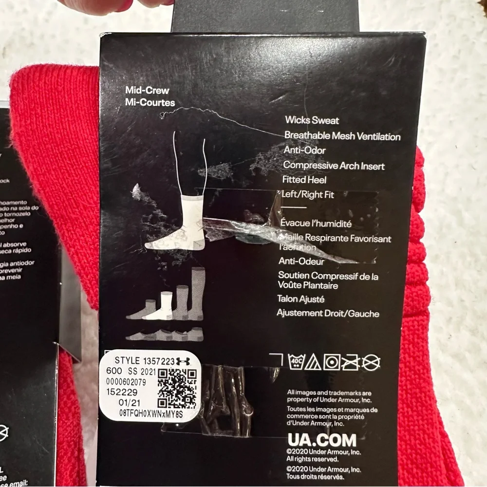 Under Armour Playmaker Red Athletic Socks
